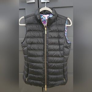 Lilly Pulitzer Black Vest with Vibrant Lining